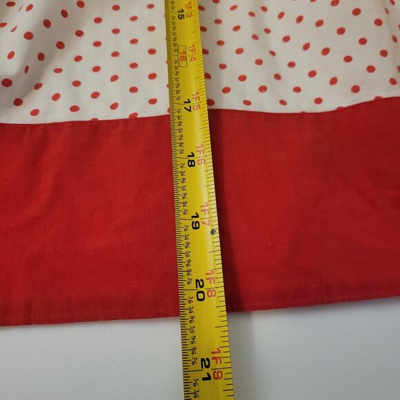 Tulip Applique Polka Dot Apron Red Trim Tie Waist Pocket Spring Kitchen Pin Up - Picture 7 of 7